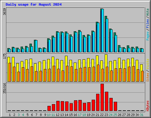 Daily usage for August 2024